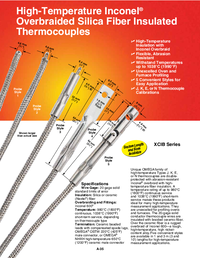 Thumbnail of document Data Sheet - XCIB-J High Temperature Inconel Overbraided Silica Fiber Insulated Thermocouples